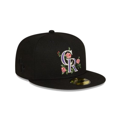 Colorado Rockies Gorra | New Era MLB Bloom 59fifty Fitted Cap Mexico - Negros